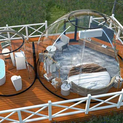 กระท่อมน้ำแข็งกลางแจ้งแบบโดมเนื้อที่สำหรับที่พักแบบ Glamping